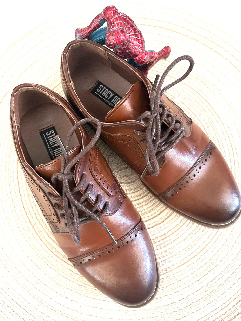 Stacy Adams Two-Tone Brown Leather Cap-Toe Derby